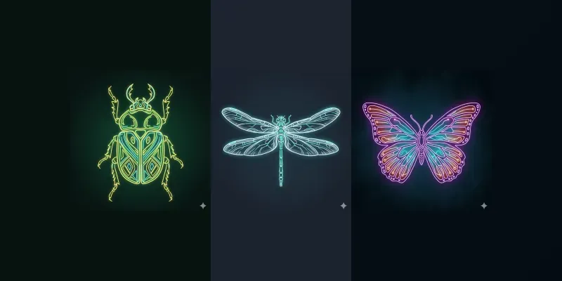 Neon Insect Illustration Systems generated by undefined