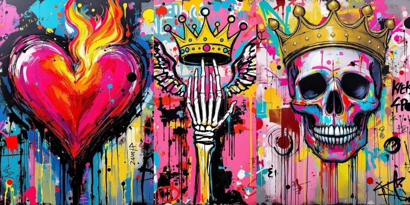 Colorful Graffiti Canvas Street Art generated by undefined