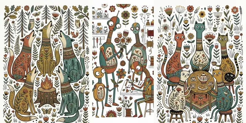 Whimsical Character Graphic Templates generated by undefined
