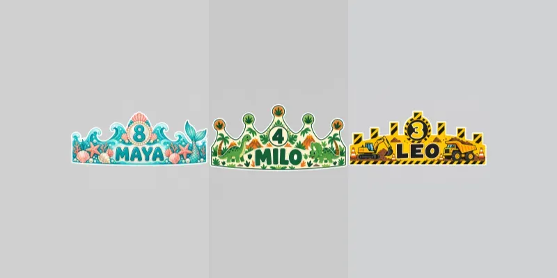 Printable Kids Birthday Name Crowns