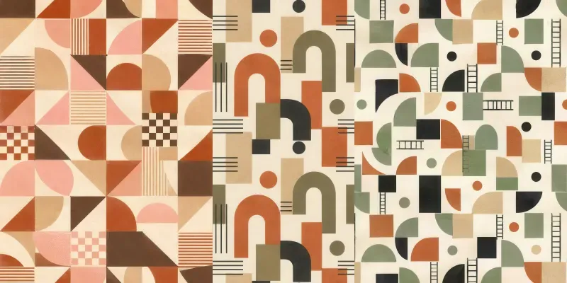 Abstract Bauhaus Geometric Digital Papers generated by undefined