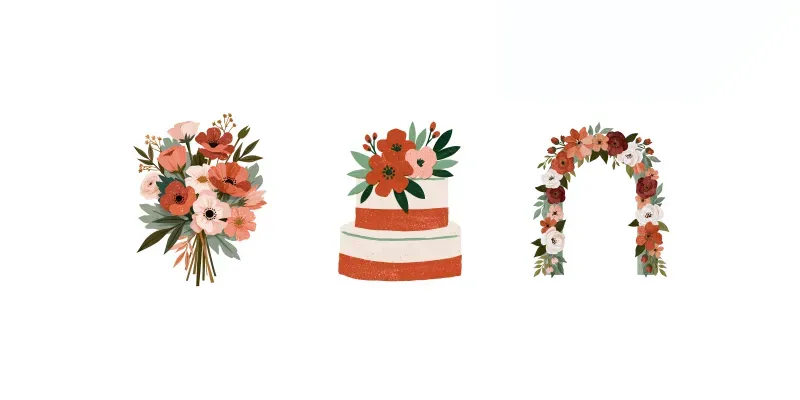 Wedding Clipart Paper Collage Elements generated by undefined