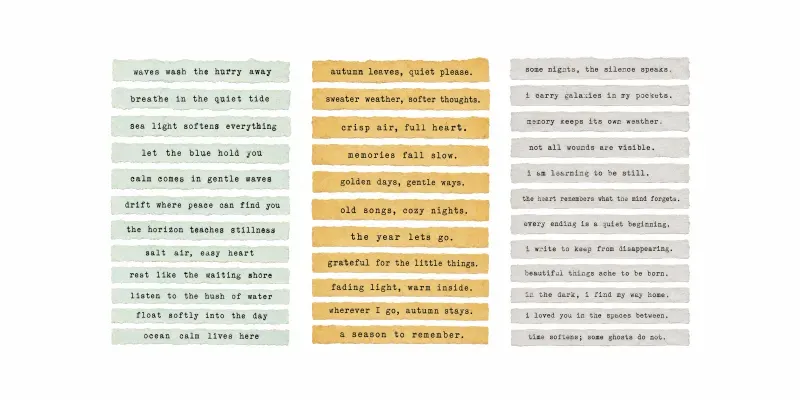 Typewriter Quote Strip Sheets generated by undefined