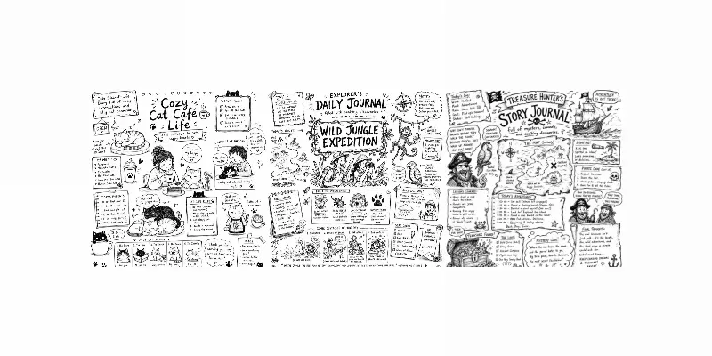Hand Drawn Doodle Journals generated by undefined