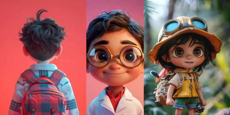 Cute 3D Cartoon Boy Characters generated by undefined