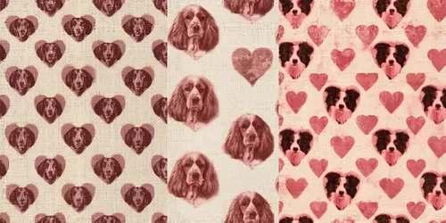 Dog Breed Heart Valentine Backing Papers generated by midjourney