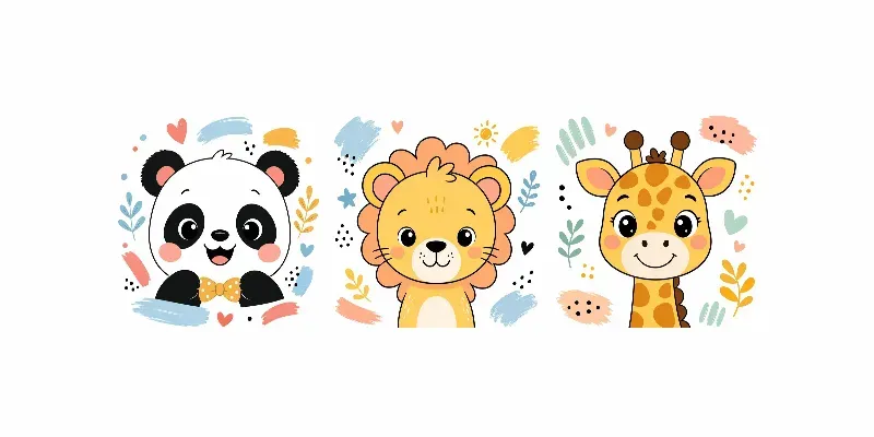 Cute Minimal Animal Portrait Packs generated by undefined