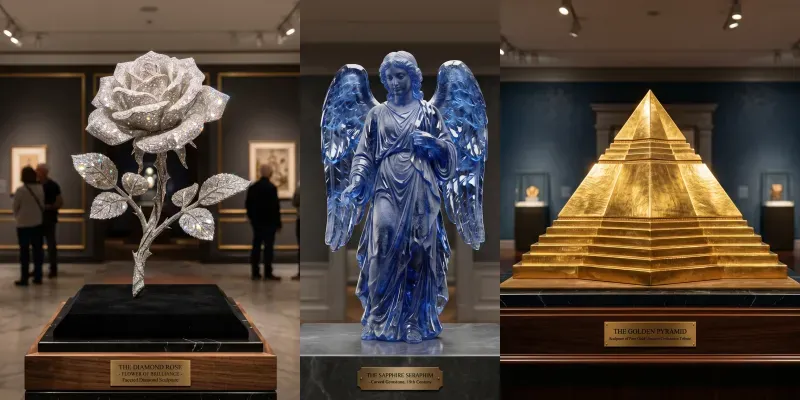 Gemstones And Precious Metals Sculptures generated by undefined