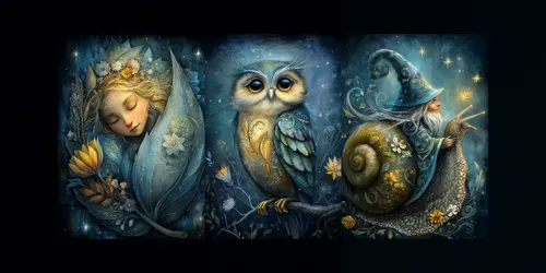 Indigo Night Folk Creatures generated by midjourney