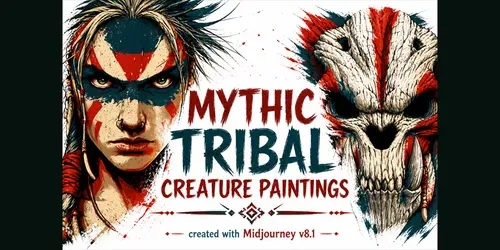 Mythic Tribal Creature Paintings generated by midjourney