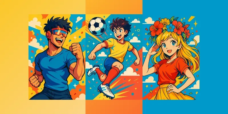 Vibrant Popanime Vector Portraits generated by undefined