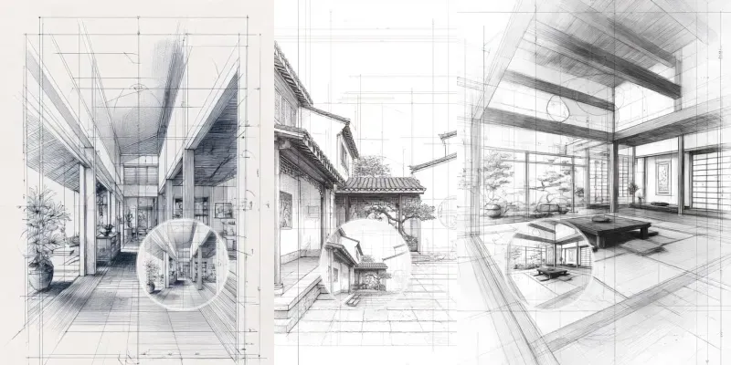 Asian Draftsketch Blueprint Homes generated by undefined