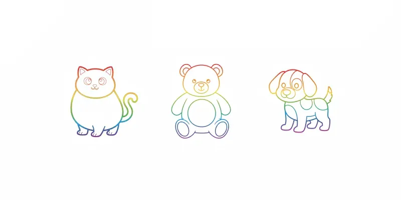Simple Rainbow Outline Coloring Pages generated by undefined