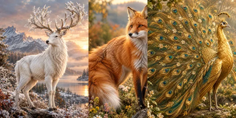 Majestic Fantasy Animal Portraits generated by undefined