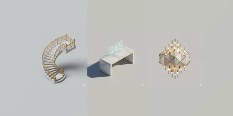 Luxury Gold Marble 2D Isometric Pros generated by undefined