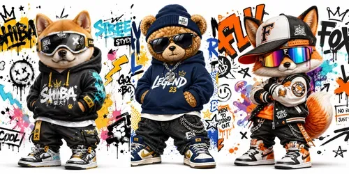 Urban Graffiti Plush Characters generated by chatgpt-image