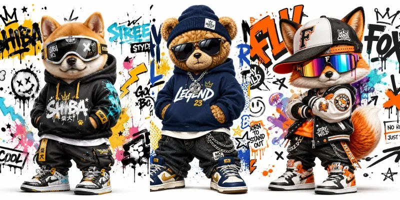Urban Graffiti Plush Characters generated by undefined