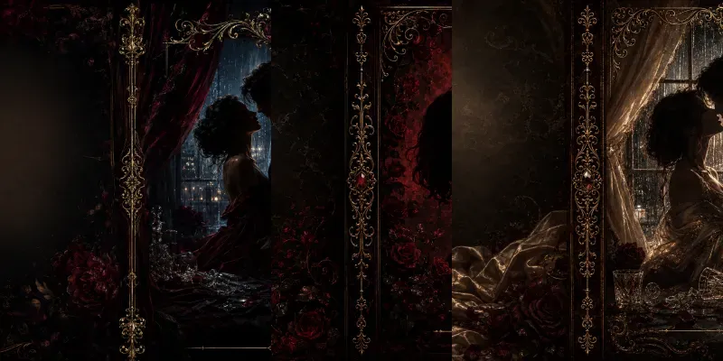 Dark Romance Book Cover Silhouette Wraps generated by undefined