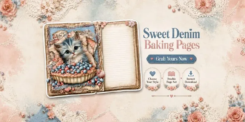 Sweet Denim Baking Girl Double Pages generated by undefined
