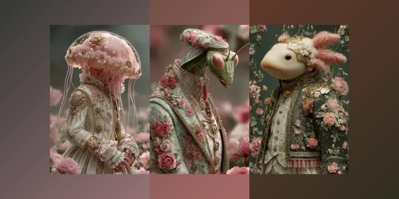 Surreal Animal Fashion Portraits generated by undefined