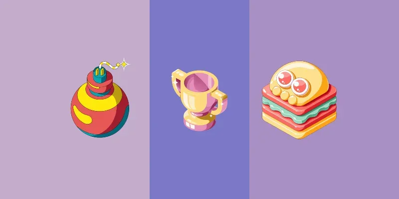 3D Kawaii Volumetric Plastic Icons