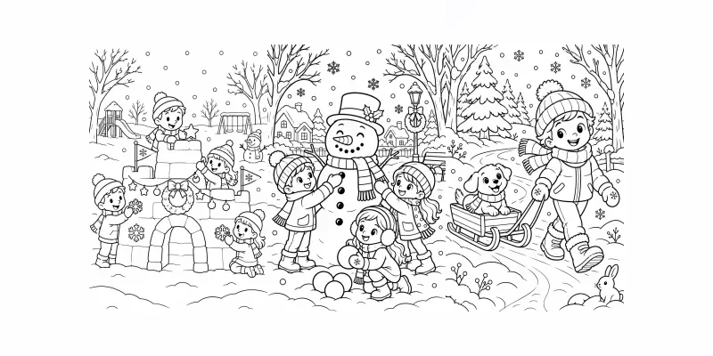 Snowy Days Coloring Pages