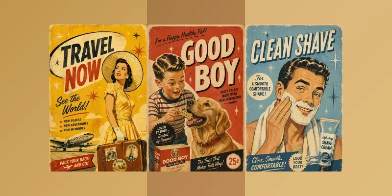 Vintage 1950s Advertisement Posters generated by undefined