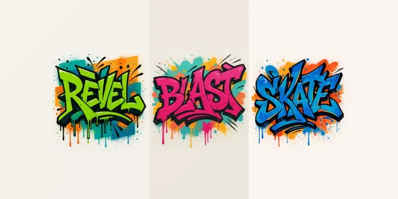 High Contrast Dynamic Graffiti Art generated by undefined