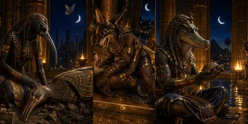 Egyptian Cat Goddesses generated by chatgpt-image