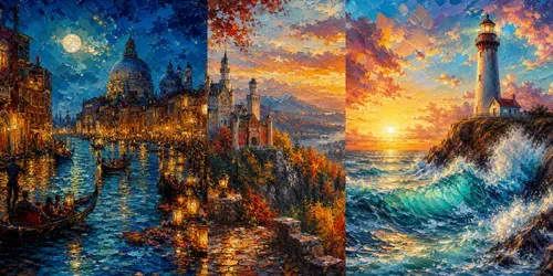 Dreamscape Landmark Oil Paintings generated by chatgpt-image