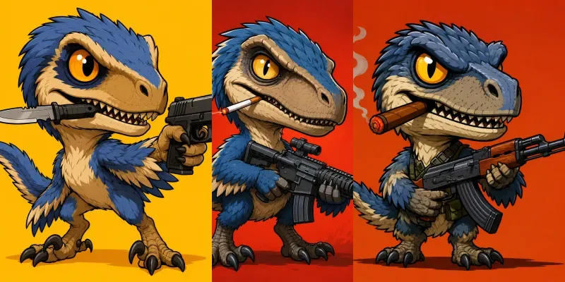 Feathered 2a Raptors Smoking Cigarettes generated by undefined
