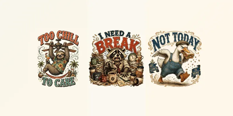 Whimsical Vintage Animal Tees generated by undefined