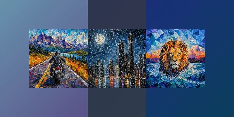 Professional Expressive Acrylic Mosaics generated by undefined