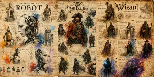 Vintage Evolution Art Collages generated by chatgpt-image