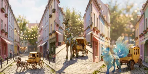 Miniature Fantasy Carriage Scenes generated by gemini-image