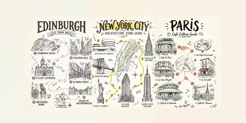 Ink Sketch City Guide Infographics