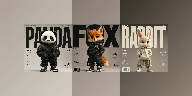 Luxury Baby Animal Magazine Covers generated by undefined