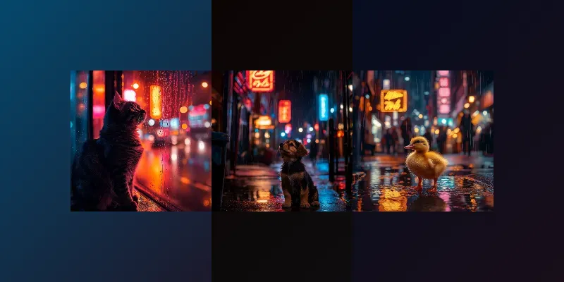 Neon Nights With Baby Animals generated by undefined
