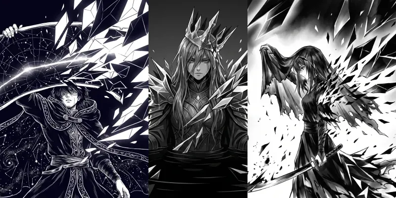 Shards Monochrome Dark Fantasy Anime generated by undefined