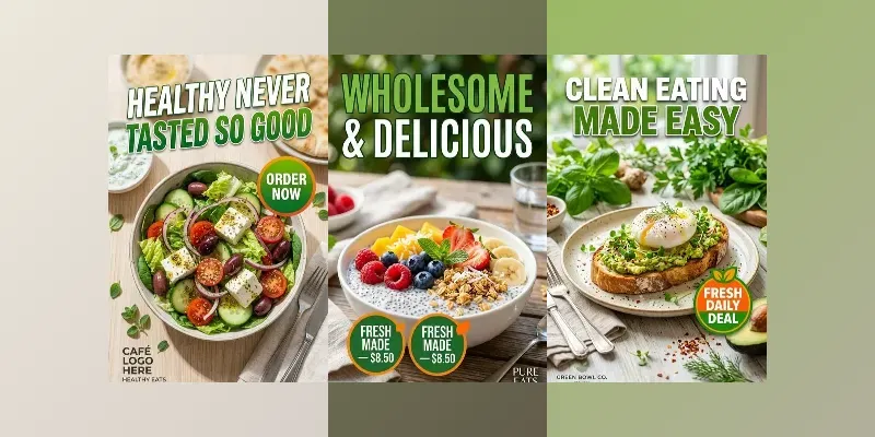 Healthy Food Salad Ad Posters