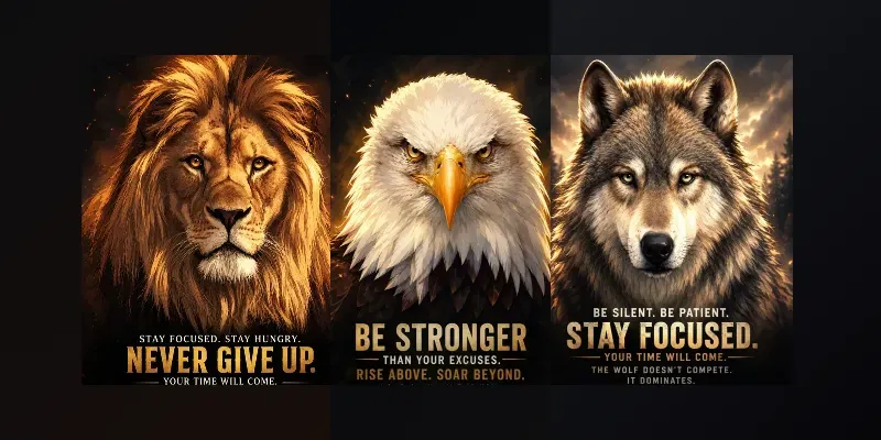 Motivational Poster Designs generated by undefined