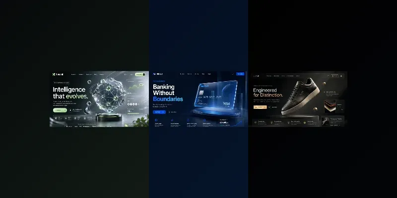 3D Saas Landing Page UI Concepts generated by undefined