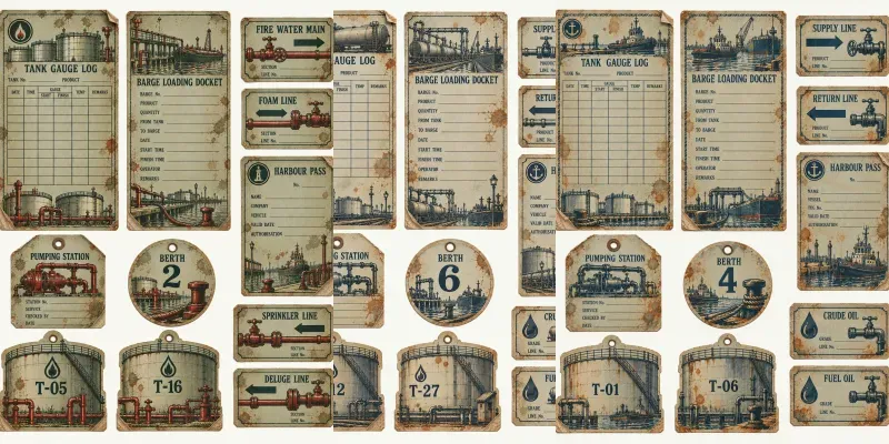 Caspian Oil Port Ephemera Sheets
