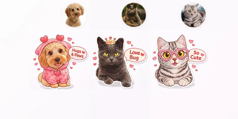 Valentine Message Pet Stickers generated by undefined