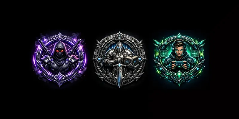 Epic 3D Gaming Fantasy Emblem Logos generated by undefined