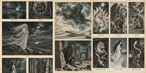 Ghosts And Spirits Engraving Sheets generated by chatgpt-image