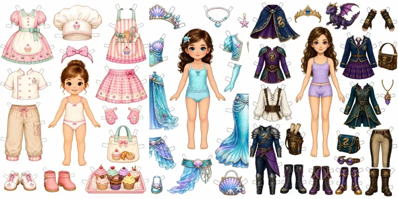 Dress Up Paper Doll Coloring Books generated by undefined
