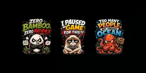 Funny Animal Attitude Tshirt Designs generated by chatgpt-image