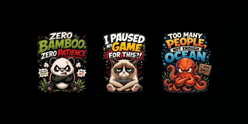 Funny Animal Attitude Tshirt Designs generated by undefined