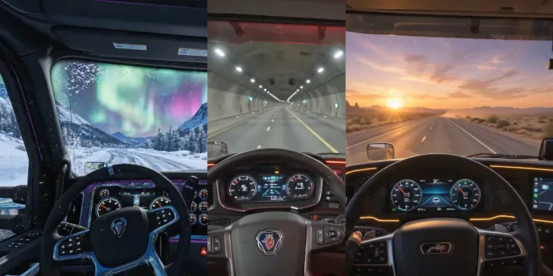 Immersive Truck Cabin Pov Videos generated by undefined
